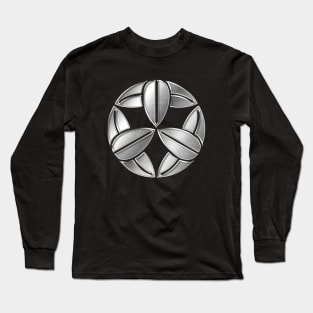 Takenaka Clan Kamon Silver Chrome Long Sleeve T-Shirt